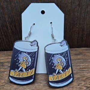 NWT Salty Earrings Don't be Salty Pop Culture Funny Humorous Dangle Drop Jewelry